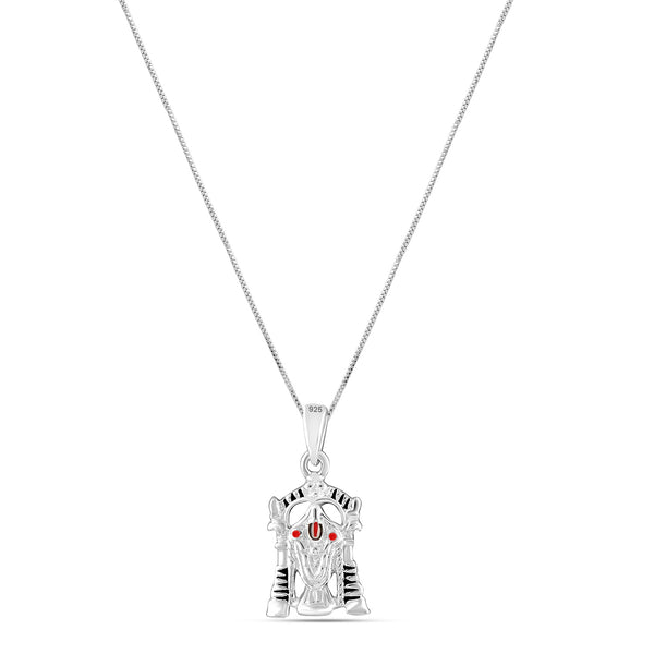 925 Sterling-Silver Tirupati Bala ji Pendant Necklace for Men & Boys