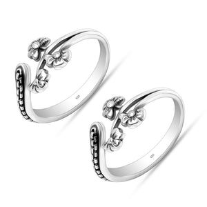 Buy Classic 925 Square Sterling Silver Toe Ring (Pair) Online - Unniyarcha
