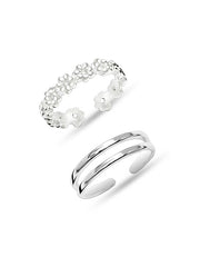 FloraTwins Band Toe Rings (Set of 2)