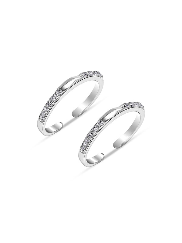CZ Leaf Adjustable Toe Ring