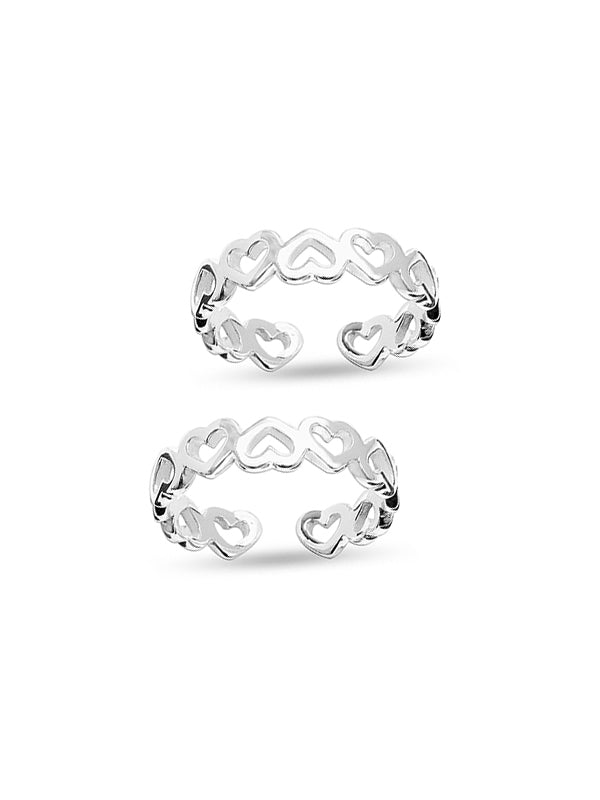 Multi-Heart Cutout Adjustable Toe Ring