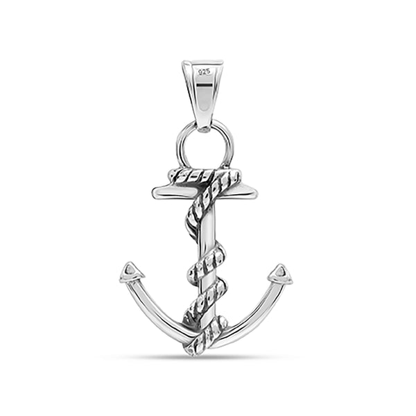 925 Sterling Silver Anchor Pendant for Men and Boys