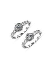 Rhodium CZ Classic Toe Ring
