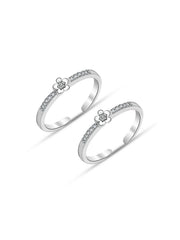 CZ Flower Adjustable Toe Ring