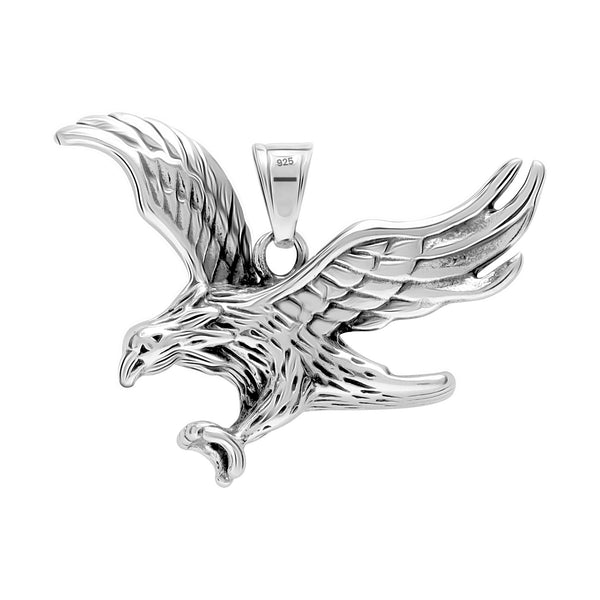 925 Sterling Silver Antique Flying Eagle Pendant for Men and Boys