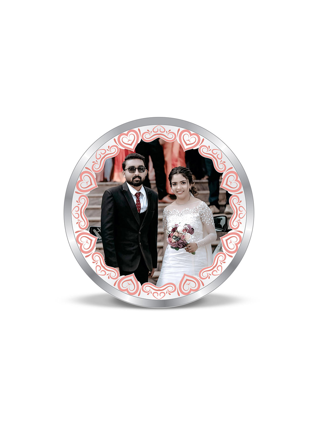 BIS Hallmarked Personalised Newly Married Anniversary beautiful Silver Coin 999 Purity