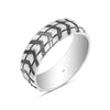 925 Sterling Silver Oxidized Band Finger Ring for Women