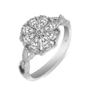 925 Sterling Silver Designer Cz Flower Finger Ring for Women and Girls