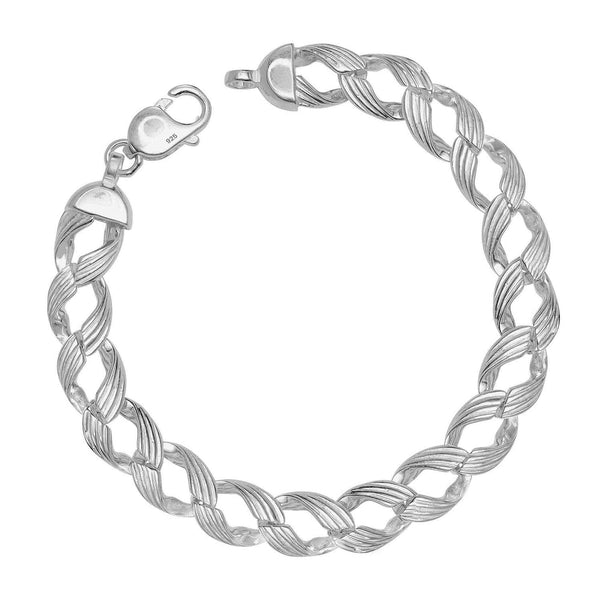 925 Sterling Silver Italian Design Link Bracelet for Men and Boys