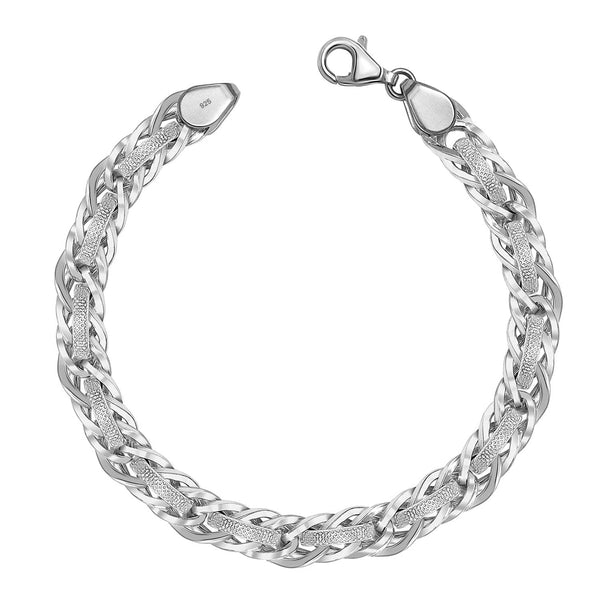 925 Sterling Silver Designer Chain Bracelet for Men's