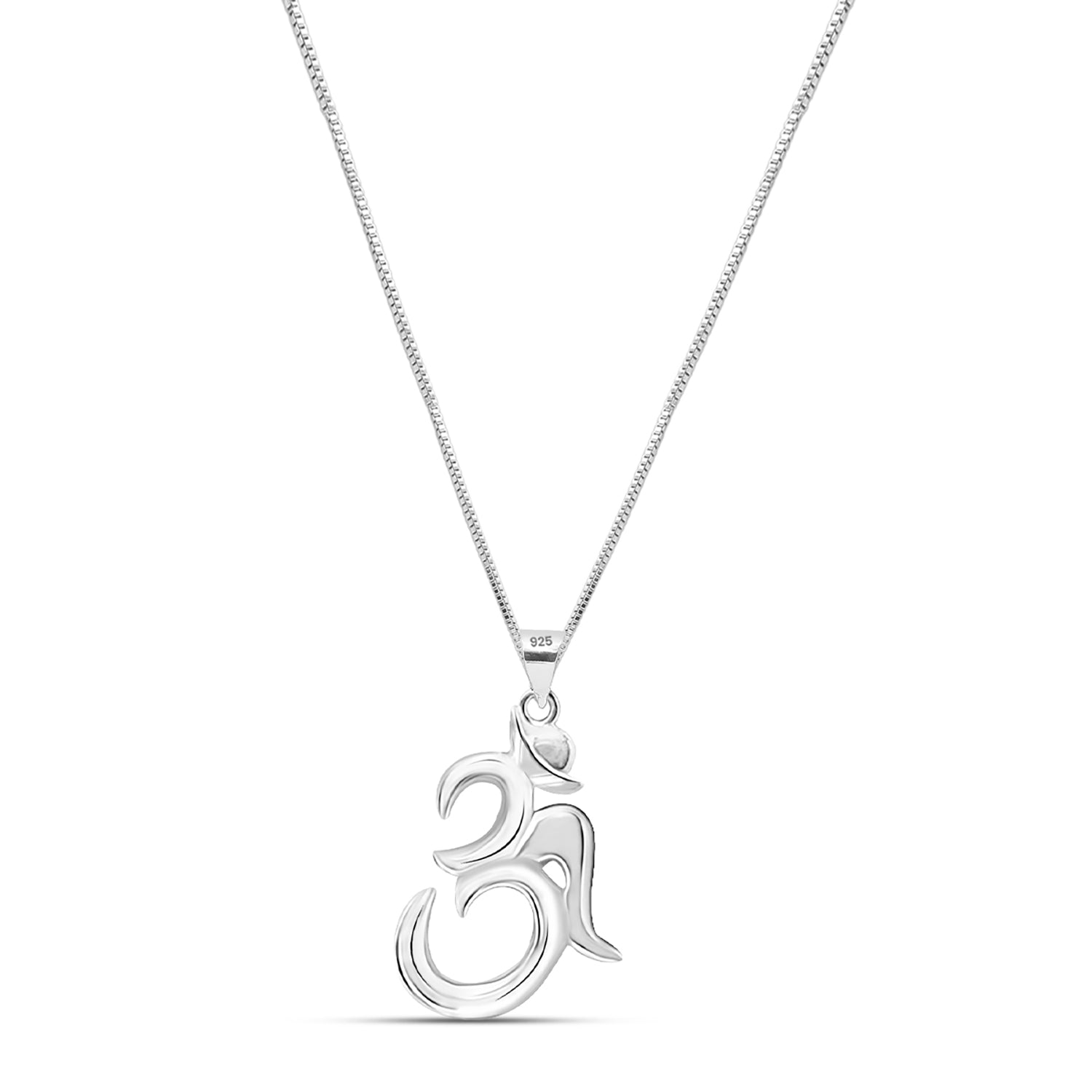 925 Sterling Silver Om Pendant Necklace for Men