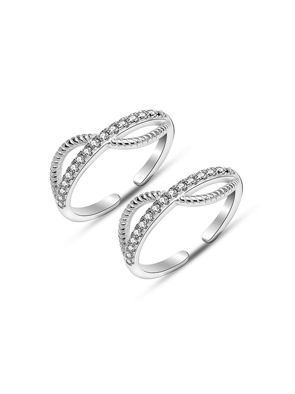 CZ Infinity Adjustable Toe Ring