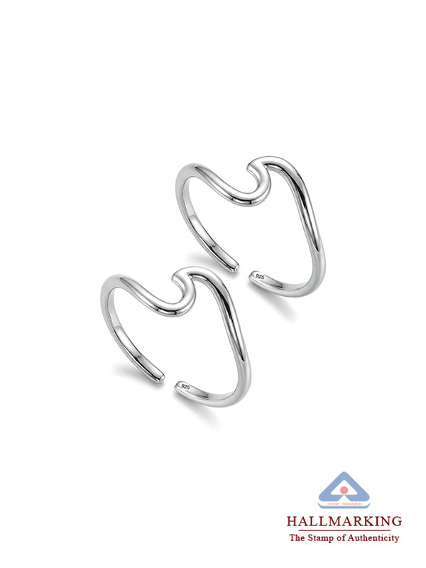 Ocean Wave Sterling Silver Toe Ring