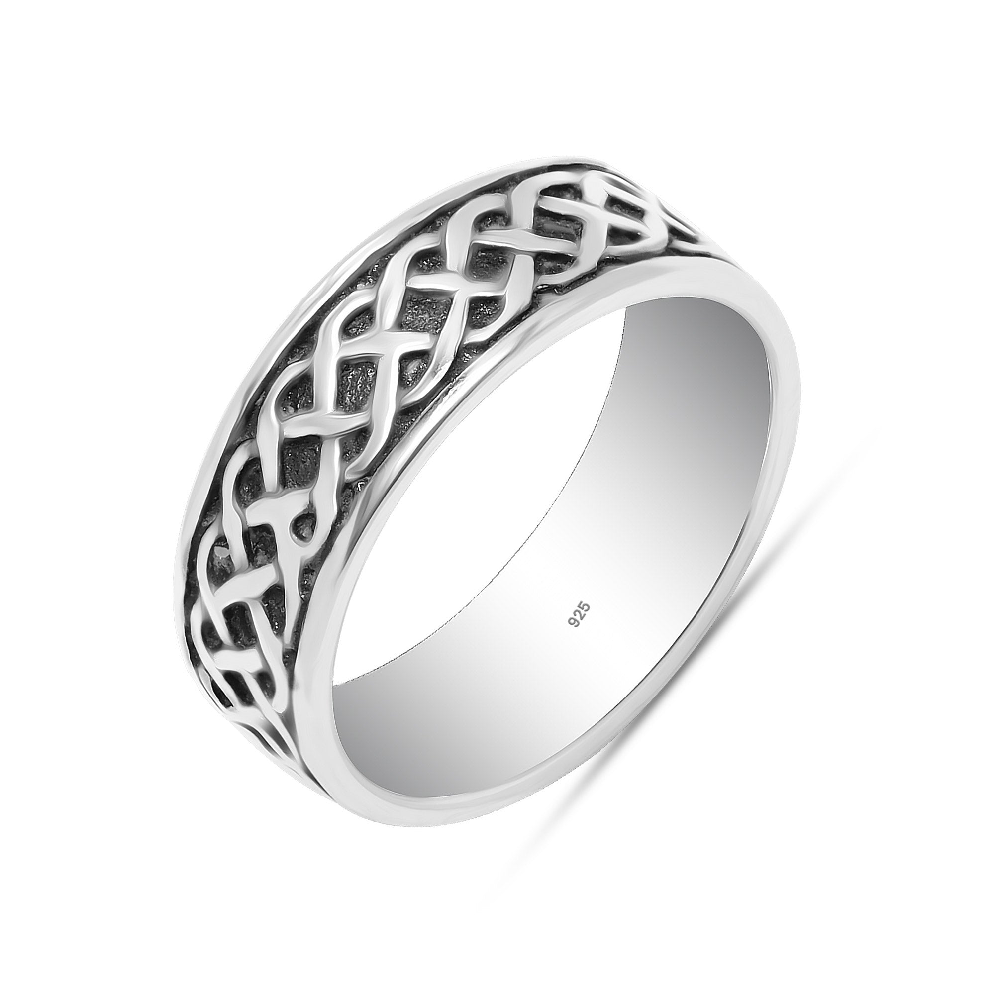 925 Sterling Silver Oxidized Band Ring for Men