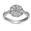 925 Sterling Silver Designer Cz Flower Finger Ring for Women and Girls