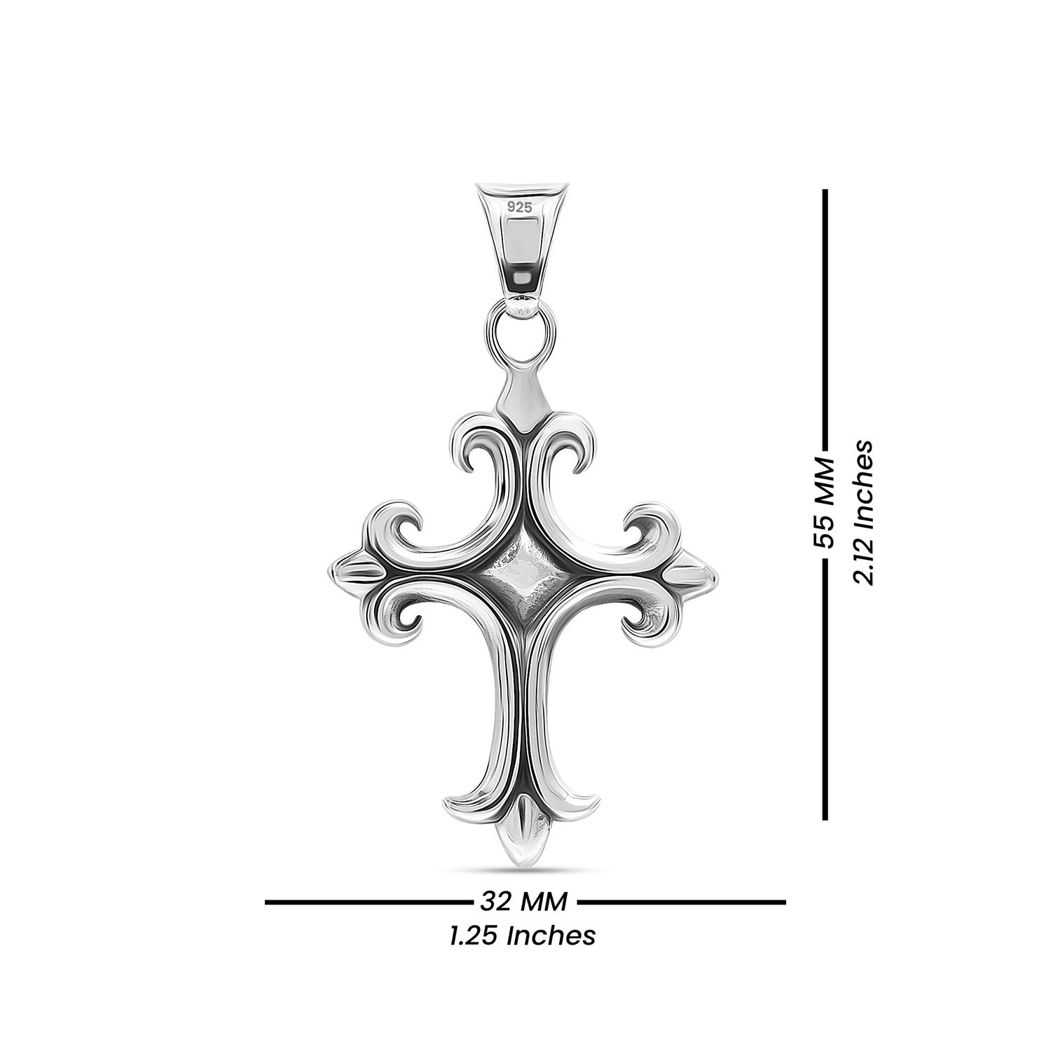 925 Sterling Silver Cross Pendant for Men and Boys