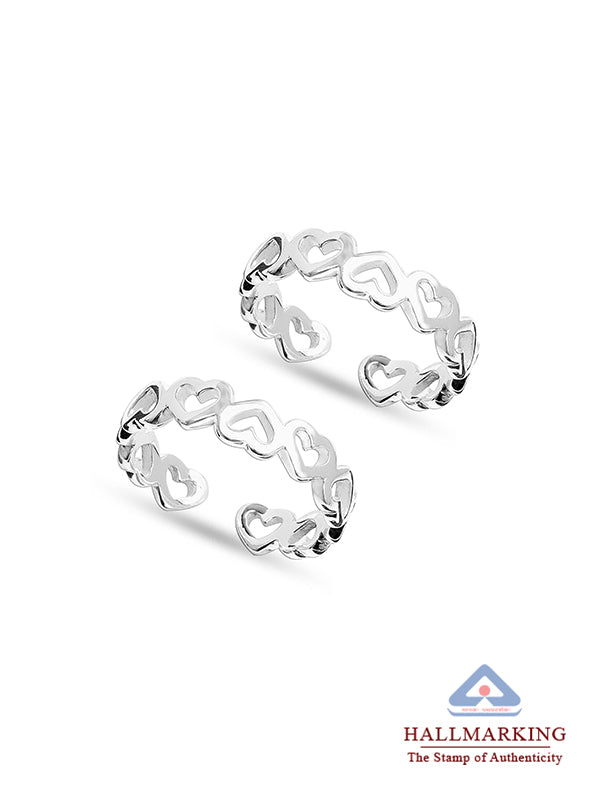 Multi-Heart Cutout Adjustable Toe Ring