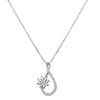 925 Sterling Silver CZ Floral Pendant Necklace with Chain for Women and Girls