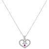 925 Sterling Silver Designer CZ Heart Shape Pendant Necklace with Chain for Women and Girls