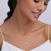 925 Sterling Silver CZ Alphabet Letter 'P'  Pendant Necklace with Chain for Women and Girls
