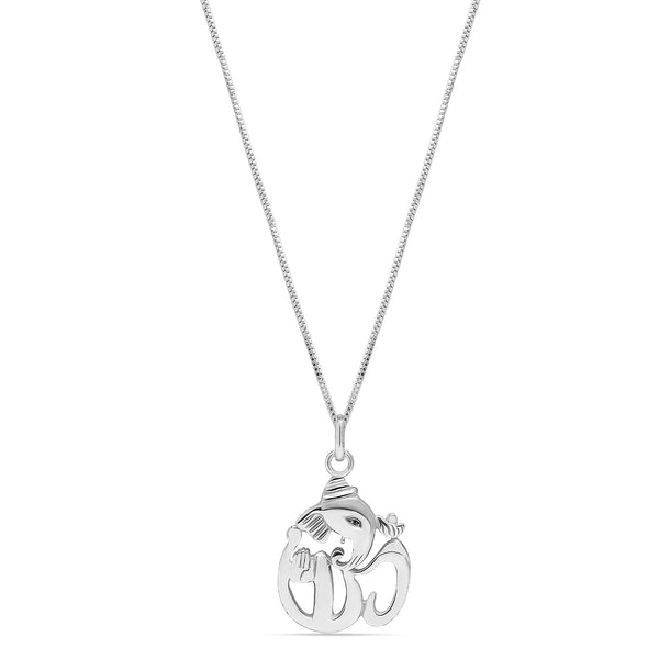 925 Sterling Silver Lord Ganeshji Pendant Necklace for Men and Women