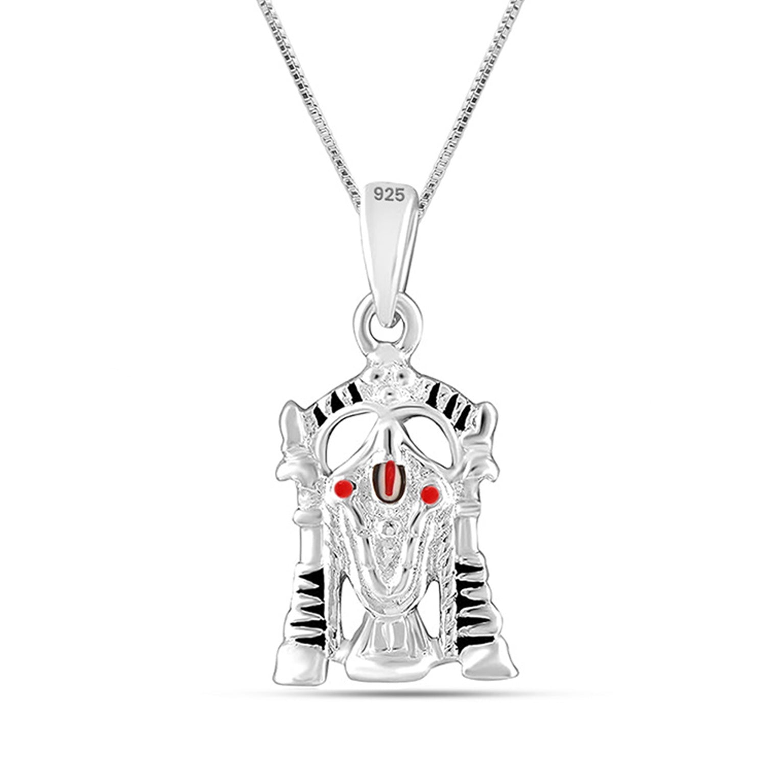 925 Sterling-Silver Tirupati Bala ji Pendant Necklace for Men Women