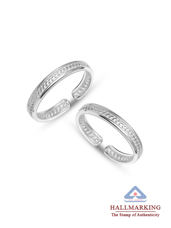 Ribbed Band Adjustable Toe Ring
