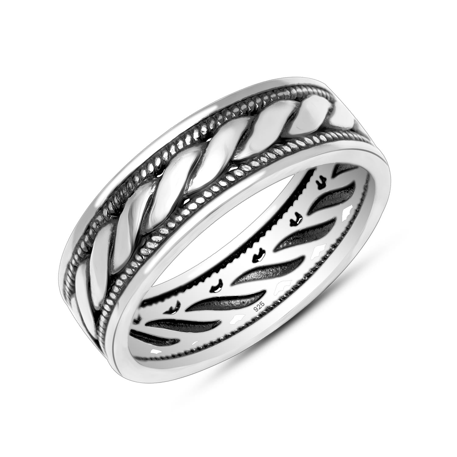 925 Sterling Silver Oxidised Band Ring for Men and Women