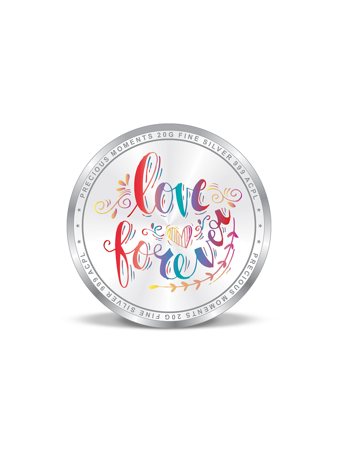 BIS Hallmarked Happy Anniversary Floral Design 999 Pure Silver Coin