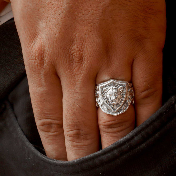 925 Sterling Silver Biker Vintage Gothic Tiger Head Ring for Men and Boys