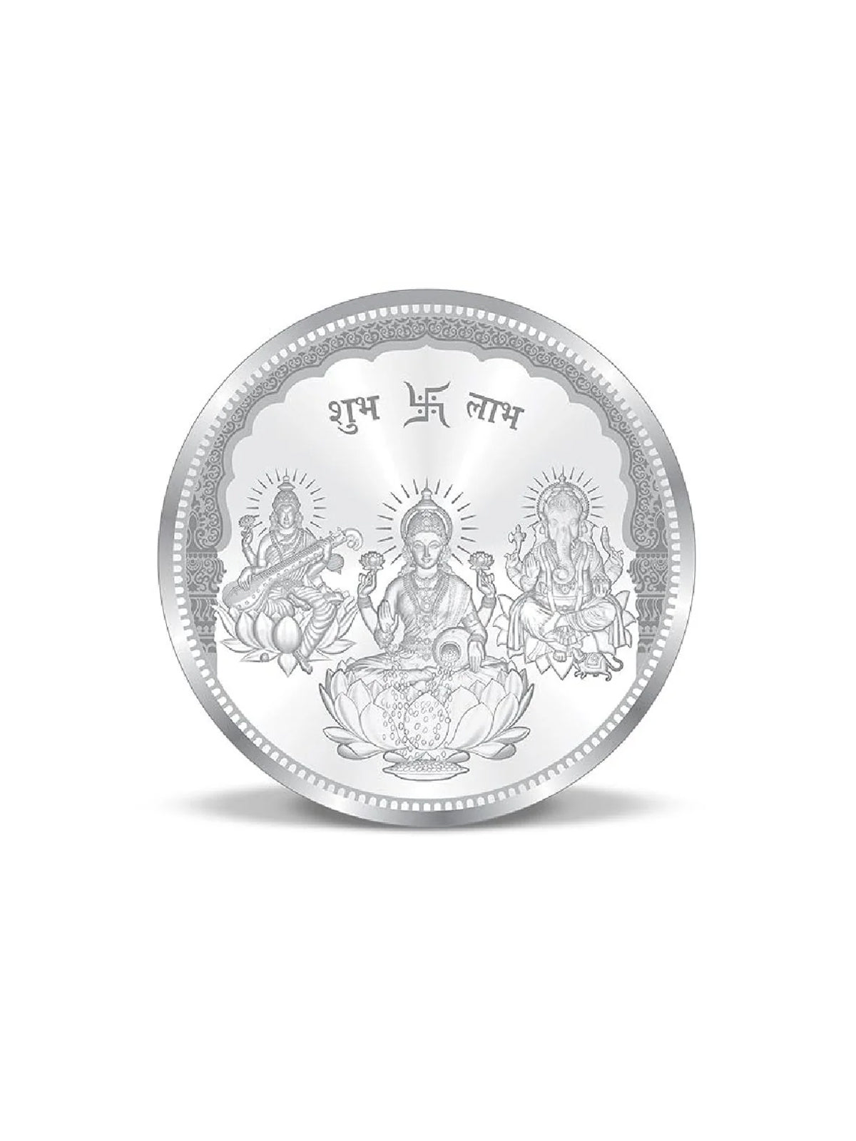BIS Hallmarked Laxmi Ganesha & Saraswati 999 Pure Silver Coin