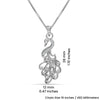 925 Sterling Silver Cz Peacock Pendant Necklace with Chain for Women and Girls