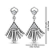 925 Sterling Silver Designer Oxidized Zircon Studded Dangler Earrings for Women and Girls