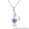 925 Sterling Silver Heart Cut CZ Amethyst Stone Pendant Necklace for Women and Girls