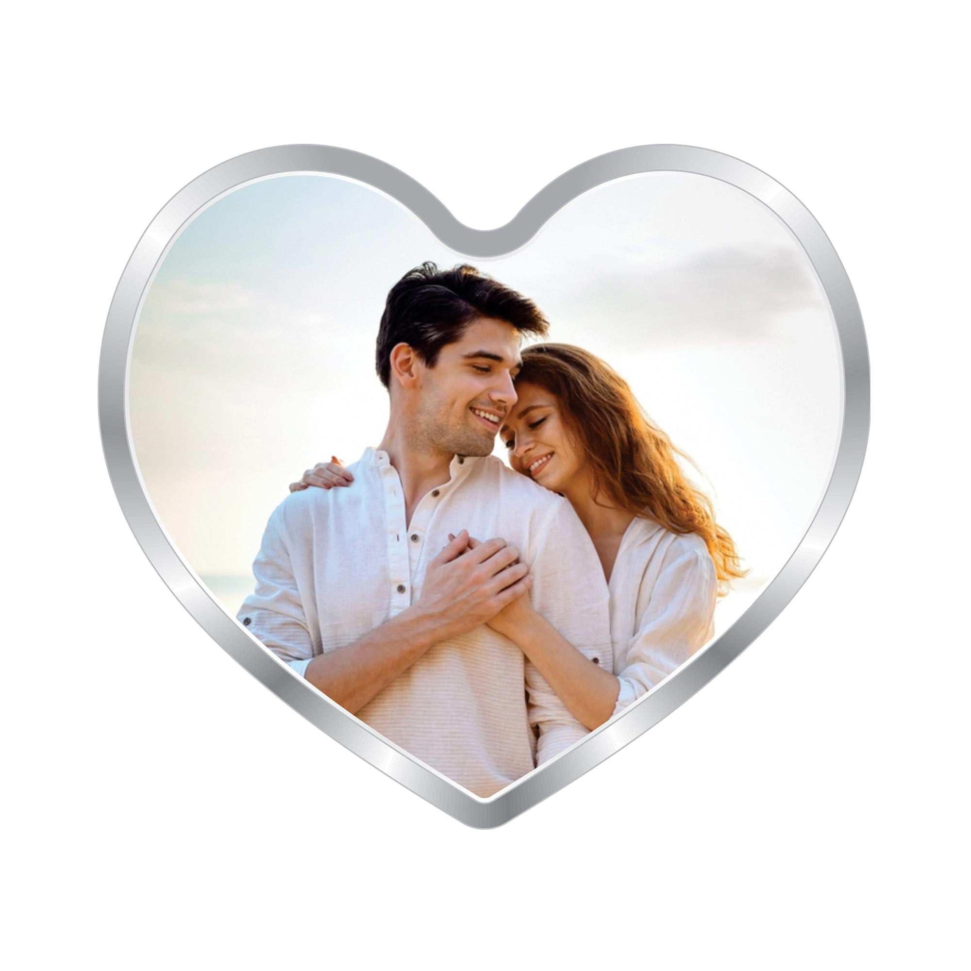 BIS Hallmarked Personalised Wedding Anniversary Heart Silver Coin 999 Pure