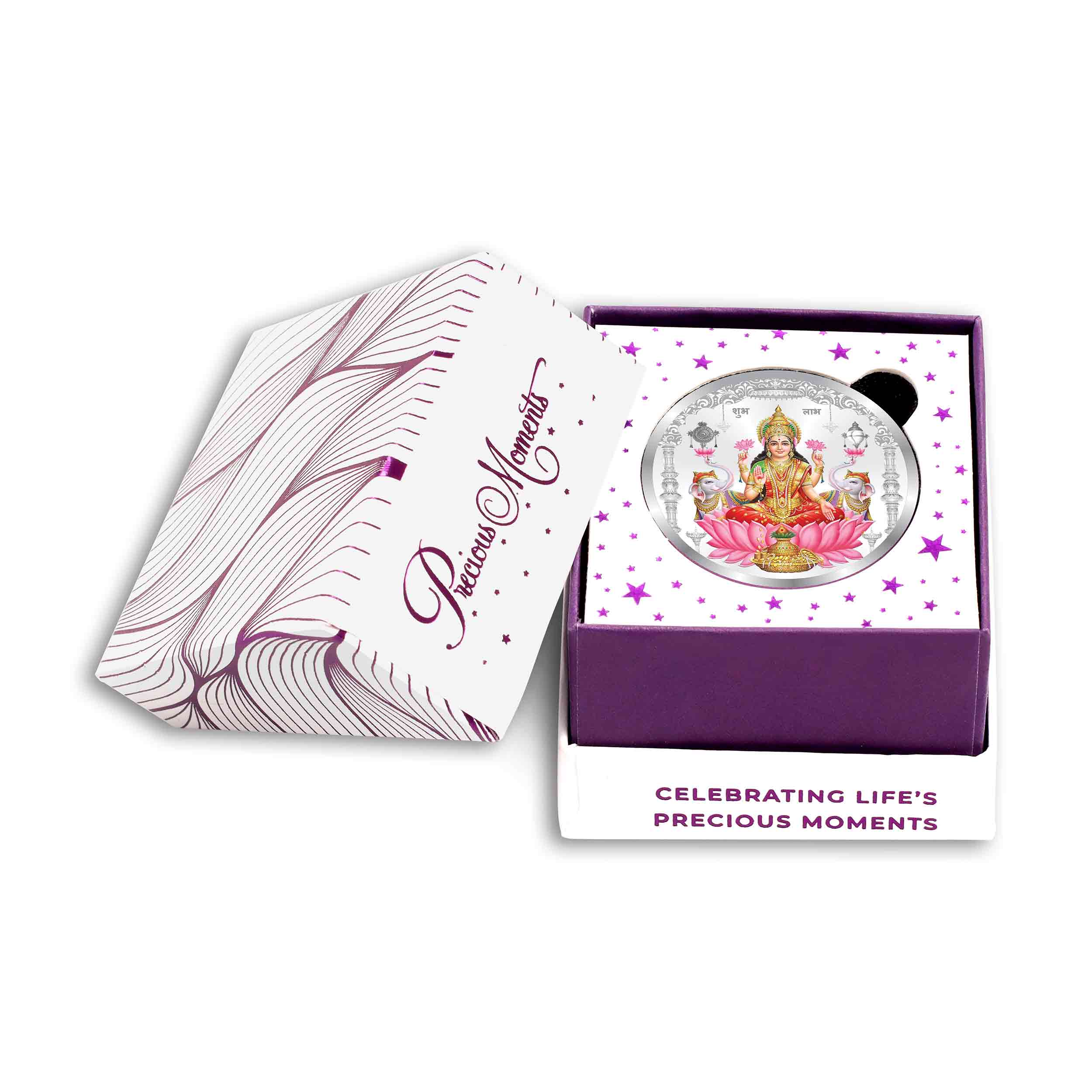 BIS Hallmarked Laxmi Ji Silver Coin With 999 Purity