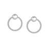 925 Sterling Silver Cubic Zirconia Lightweight Italian Design Sparkling Pave Drop Circle Medium Stud Earrings for Women