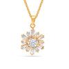 925 Sterling Silver 14K Gold Plated Cubic Zirconia Crystal Adjustable Pave Sunshine Pendant Necklaces for Women