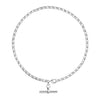 925 Sterling Silver T-Bar Rolo Link Chain Anklet for Women and Girls (SINGLE ANKLET)