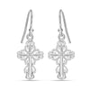 925 Sterling Silver Swirl Cross Celtic Filigree Hook Drop Dangle Earrings for Women