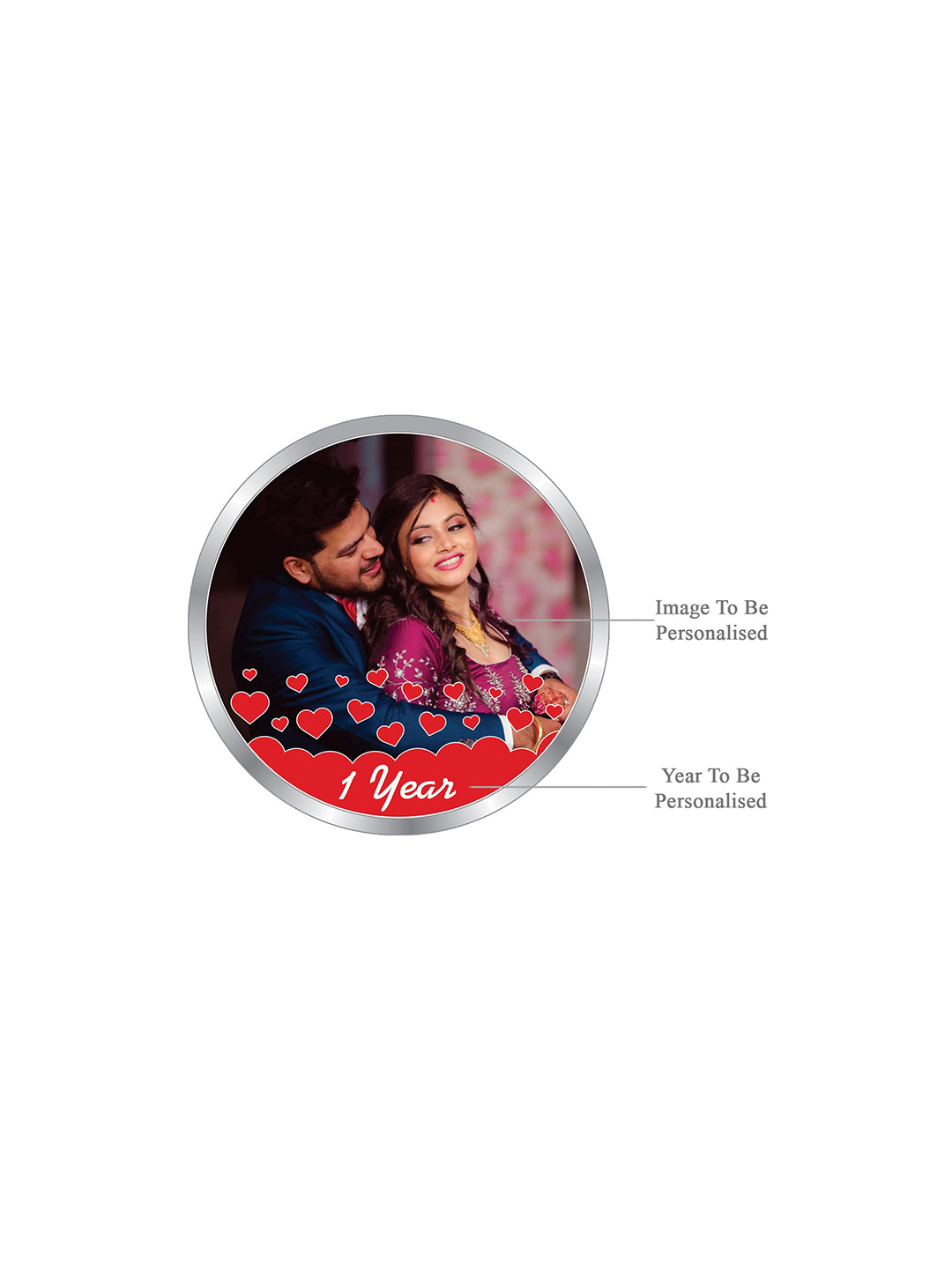 Personalised Silver Coin Wedding Anniversary 5 Gram 999 Pure