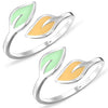 925 Sterling Silver Leaf Design Toe Rings for Women
