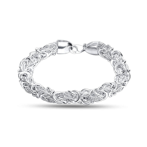 925 Sterling Silver Byzantine Chain Bracelet for Men's