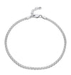 925 Sterling Silver Bismarck Chain Adjustable Anklets for Women (SINGLE ANKLET)