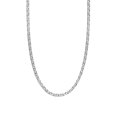 925 Sterling Silver Italian Cable Chain Necklace for Women 0.15CM