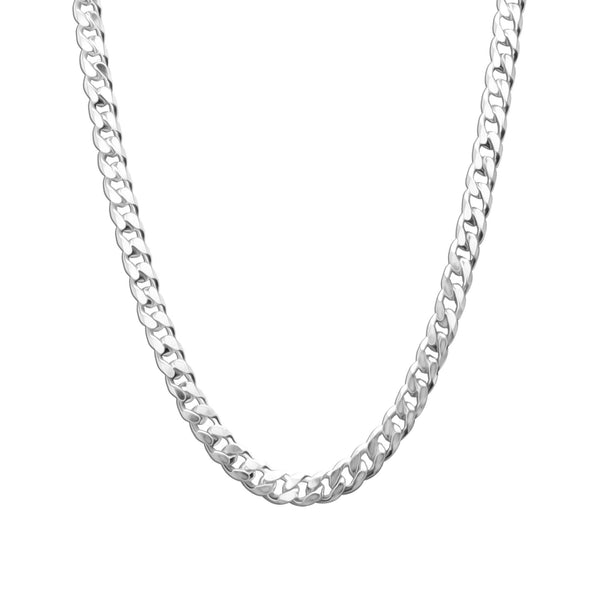 925 Sterling Silver Italian Diamond Cut Curb Chain Necklace for Men 6.5 MM