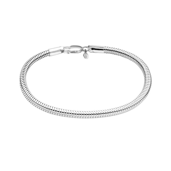 925 Sterling Silver Italian Snake-Chain Bracelets for Teen Women and Men 3 MM