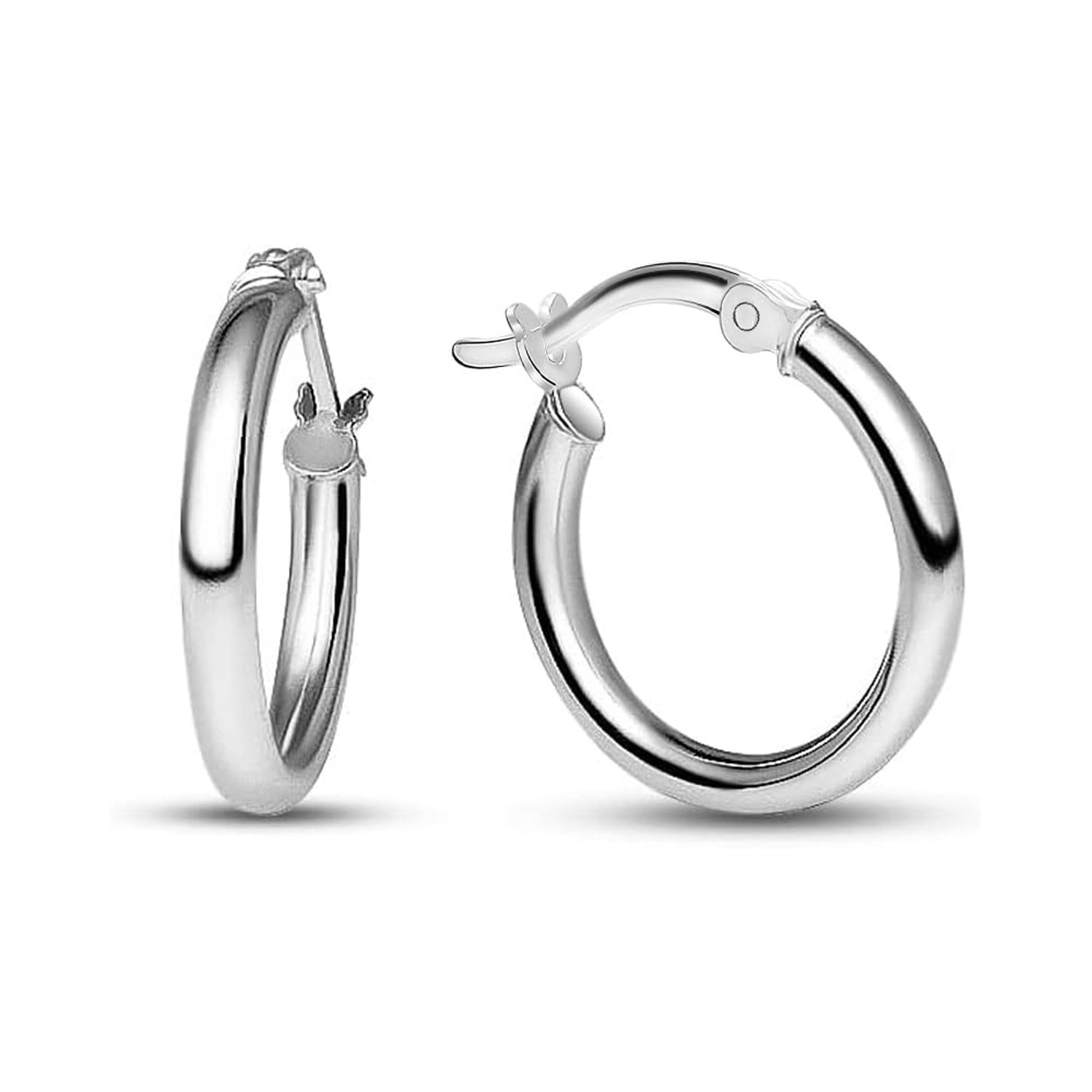 925 Sterling Silver Classic Twisted Click-Top Hoop Earrings for Women and Teen