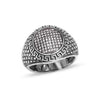 925 Sterling Silver Cubic Zirconia Rhodium Round Frame Cluster Wedding Band Ring for Men and Boys