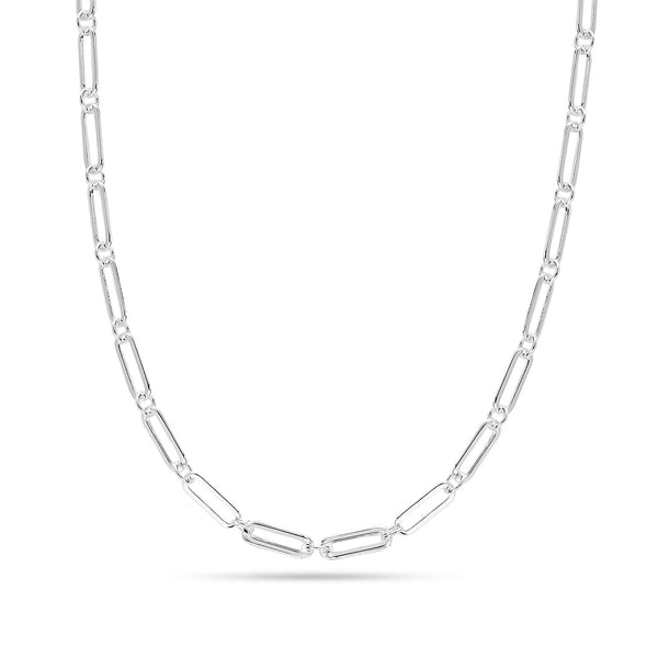 925 Sterling Silver Italian Paperclip Chain Necklace for Women
